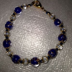 Murano Glass Navy Blue Sommerso Bracelet